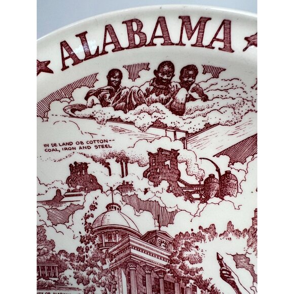 Vintage Vernon Kilns Alabama Souvenir Plate - Picture 4 of 16